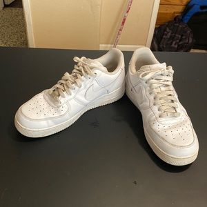 White Nike Air Force 1s mens size 10.5